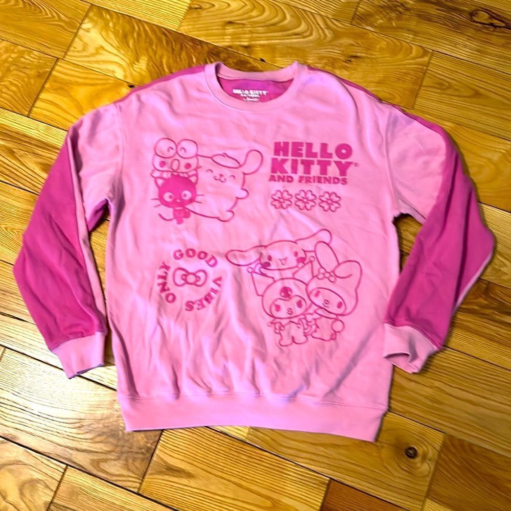 Hybrid Apparel Juniors Hello Kitty Oversized Sweatshirt, Small